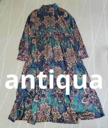 [안티카] 꽃무늬 롱 원피스 긴팔