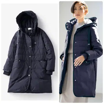 세탁 가능한 DoCLAAE 그로그랭 사용 다운 코트 XL 네이비