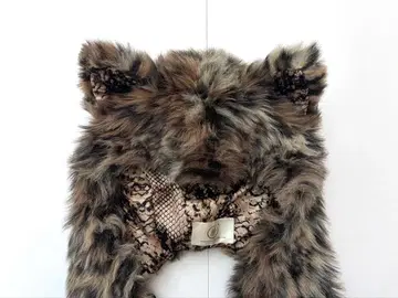 SPIRITHOODS 인조 모피 레오파드 후드&머플러