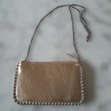 ZARA 메탈릭 골드 숄더백