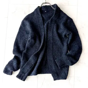 새상품급 45R 셰틀랜드 니트 가디건 울 100% 2 M 네이비