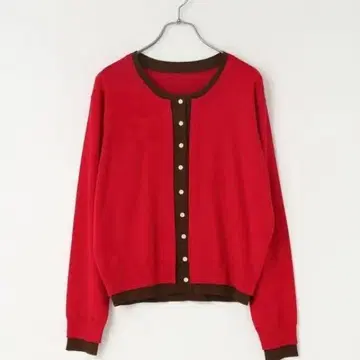 새상품 하이쇼쿠 크루 가디건 레드 빨간색