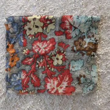 미사용 에피스 EPICE 스톨 빨간색 오렌지 블루 꽃무늬 모 100%