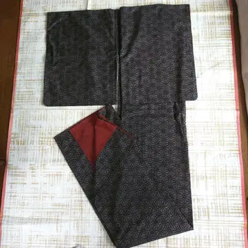 오시마 명주 린넨 마름모 무늬 이중 기모노