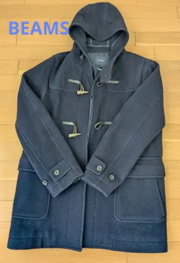 BEAMS 네이비 더플 코트 남성용 L 사이즈