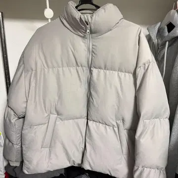 한국 쇼핑몰 다운 자켓 그레이 오버 사이즈