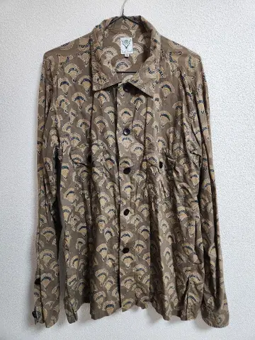 Swin2 West 부채 패턴 긴팔 셔츠 M