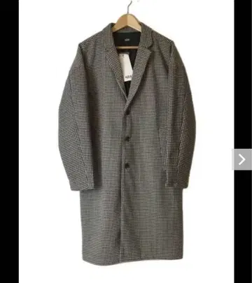 체크 무늬 하운드투스 체크 패턴 롱 코트 체스터 코트 아줄바이마우지