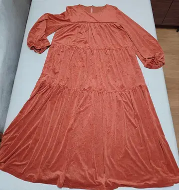 하우스 오브 로터스 벨로아 원피스 새상품급 오렌지 브라운