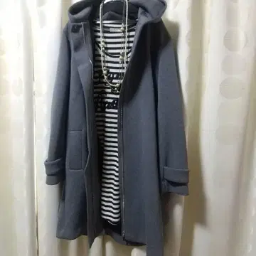 택 포함 새상품 비아지오 블루 빅 사이즈 인기 후디 종이상자 코트