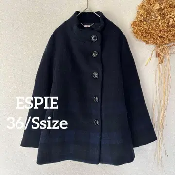 [] 36 여성용 체크 자켓 캐주얼 네이비