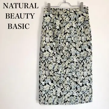 NATURAL BEAUTY BASIC 플라워 자카드 스커트 M 사이즈