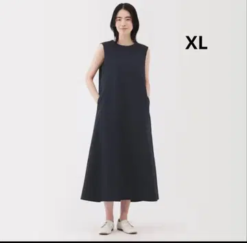 무인양품 바람이 통하는 스트레치 축구 슬리브리스 원피스 XL 블랙