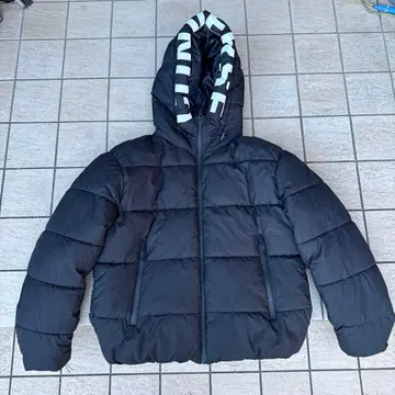 CONVERSE 후드 부착 다운 자켓 L 블랙