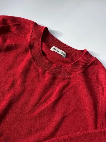 스티븐 앨런 빨간색 크루넥 스웨터 긴팔