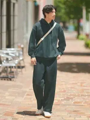 [M] UNIQLO:C 맨투맨 와이드 팬츠 블랙