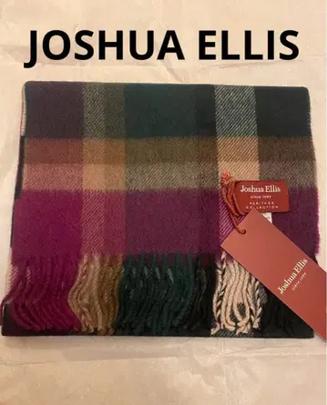 조슈아 에리스 JOSHUA ELLIS 캐시미어 머플러 보라색 체크