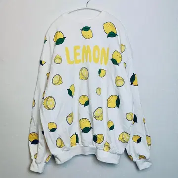 PUNYUS 푸뉴즈 3 새상품급 레몬 패턴 오버 사이즈 맨투맨