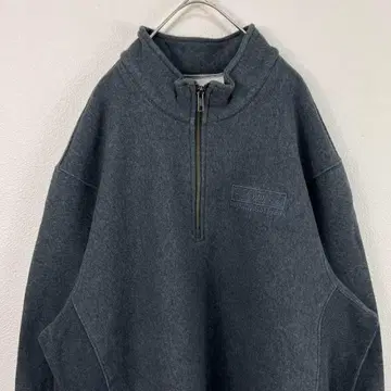 USA 구제 의류 j.b.hunt 하프 지퍼 자수 맨투맨 그레이