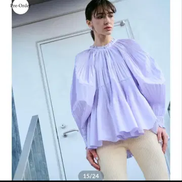 jemma atelier 플리츠 블라우스 라벤더