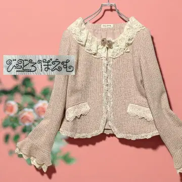 비드로포엠 트위드 레이스 자켓 플라워 모티브 M 사이즈