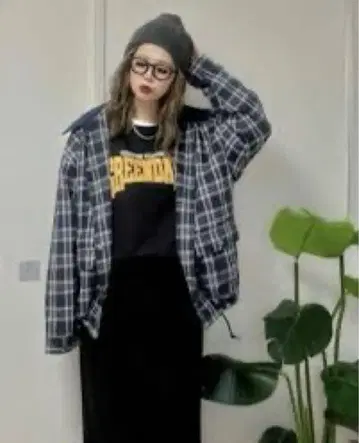 NON 체크 블루종