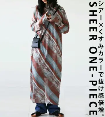 새상품급! antiqua 아트 패턴 시어 원피스