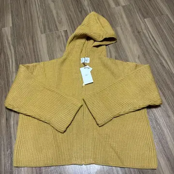 Vin 후디드 리브 니트 지퍼 가디건