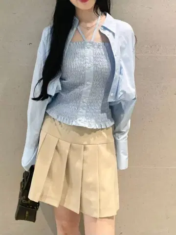 Lily Brown 베어탑 세트 벌룬 셔츠