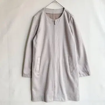 새상품급 노아제 여성용 풀 집업 노카라 코트 베이지 M