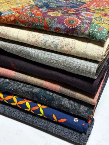 새상품급 기모노 울 리메이크 소재.재료 코몬 8점 일괄 선착순