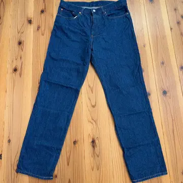 다크 네이비 스트레이트 데님 팬츠 무인양품