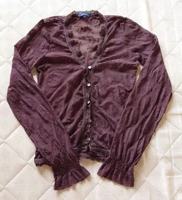 수입 구제 의류 Fairygrange 레이스 가디건 brown s