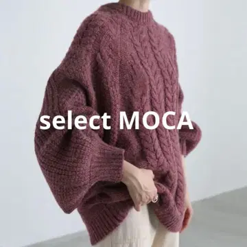select MOCA 헤링본 돌먼 오버 니트