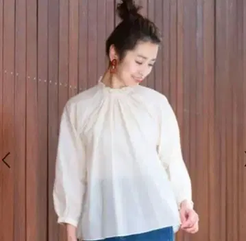 Beauty&Youth 블라우스 코튼 실크 론 퍼프 슬리브 블라우스