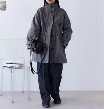 FREAK'S STORE 울리 하이넥 개더 코트