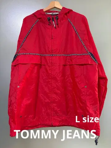 Tommy Jeans 후드 부착 나일론 자켓 레드 빨간색