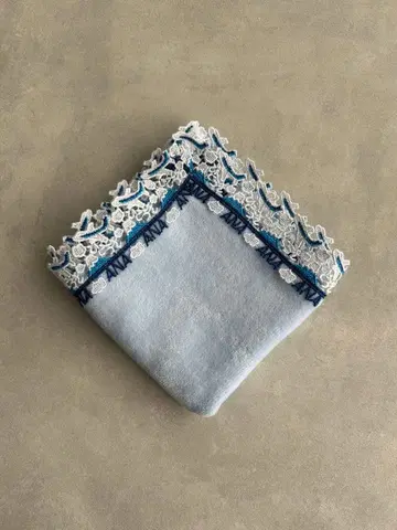 치카자와 레이스점 ANA 오리지널 타월 손수건 아쿠아 블루 새상품