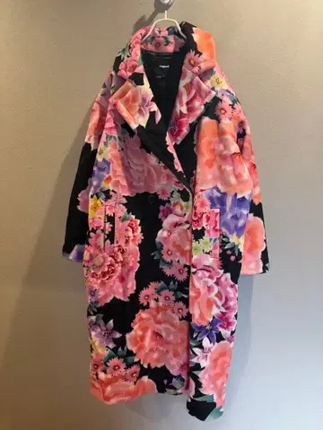 Desigual 오버코트 GARDEN 일본풍 패턴 체스터 코트