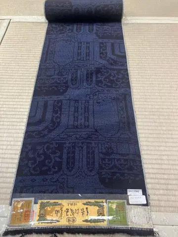 유키쓰무기 옷감 12M 이상 남색