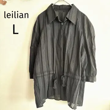 레리안 블라우스 시어 셔츠 면 100 스트라이프 7부 소매 있음