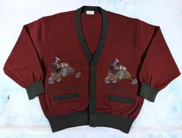 새상품급! 피아 스포츠 [ PIA SPORTS ] 자동차 자수 울 가디건