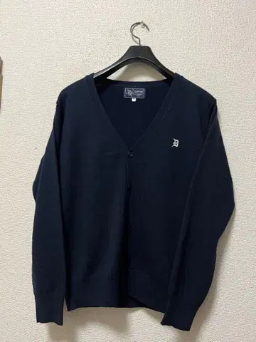 더 퍼 울 니트 가디건 / M 다크 네이비 스트레치 로고 자수