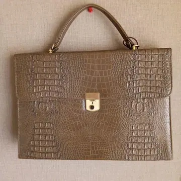 브라운 크로커다일 엠보 비즈니스 bag