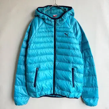새상품급 PUMA 푸마 다운 후드티 자켓 스포츠 XL 터콰이즈