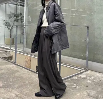 새상품 mystic 페이크 스웨이드 미들 코트