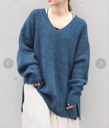 팁 탑 MIX 니트 BIG 풀오버 블루