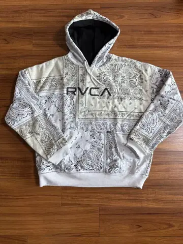 RVCA 루카 페이즐리 후드티 화이트 L