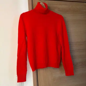 UNIQLO 캐시미어 100% 터틀넥 스웨터 M 레드