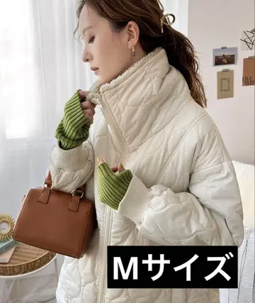 클래식 엘프 옷깃 보아 충전솜 퀼팅 코트 M